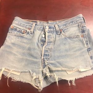 Cutoff jean shorts
